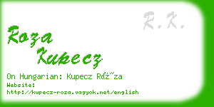 roza kupecz business card